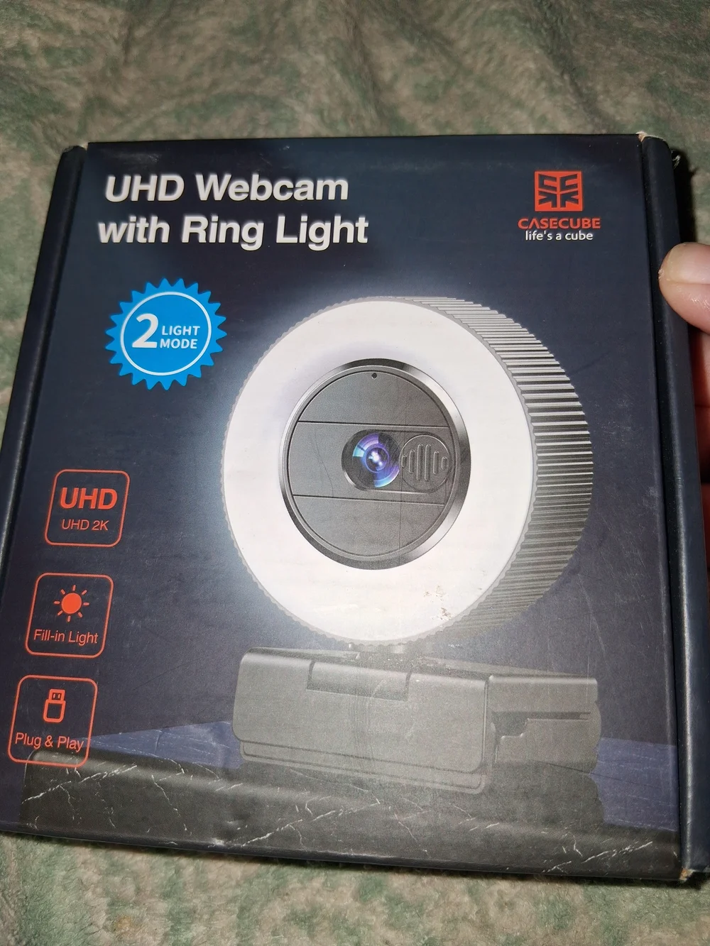 UHD Webcam with Ring Light - Black/White